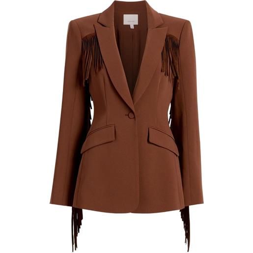 Cinq A Sept blazer cheyenne con frange - marrone