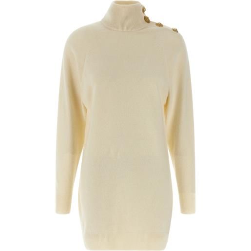 Balmain abito corto a collo alto - toni neutri