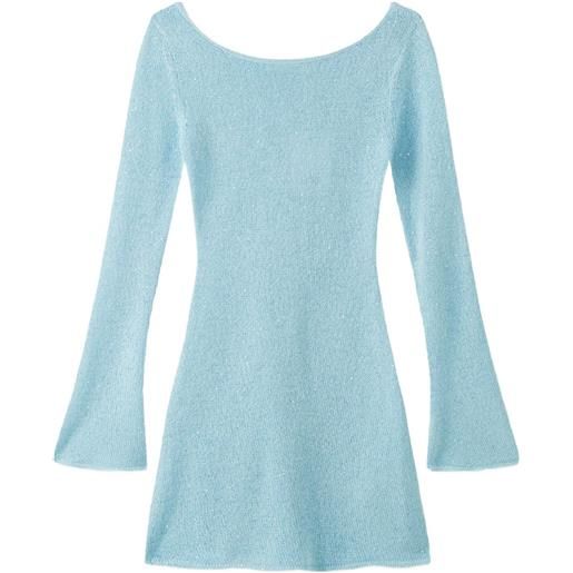 Asta Resort abito corto maya a maniche lunghe - blu