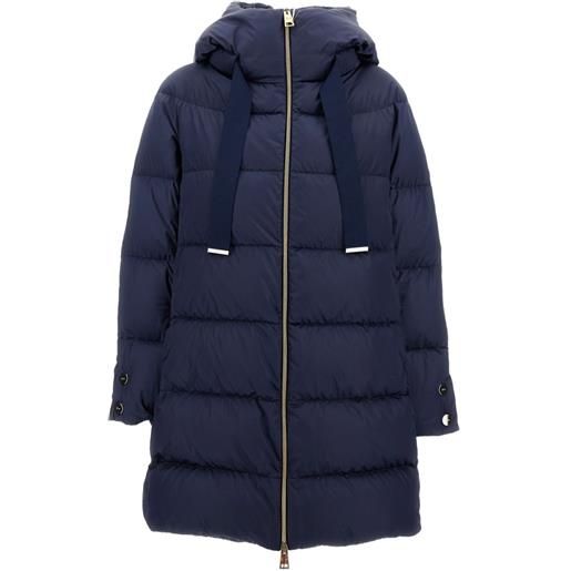 Herno piumino lungo con cappuccio - blu