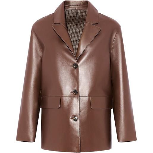 Yves Salomon giacca in pelle - marrone