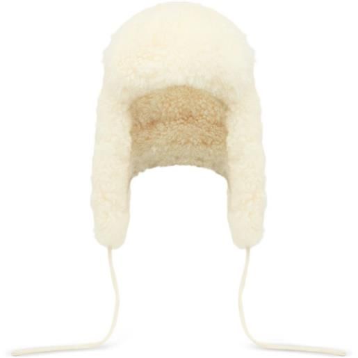 Yves Salomon cappello in pelle d'agnello - bianco