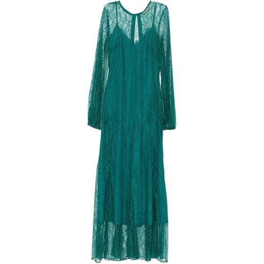 TWINSET abito con strato in pizzo - verde