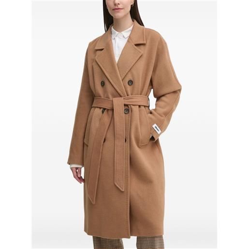 DKNY cappotto doppiopetto con cintura - marrone