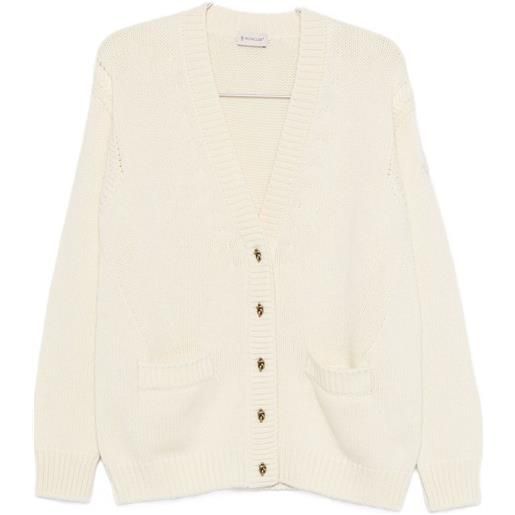 Moncler cardigan con scollo a v - toni neutri