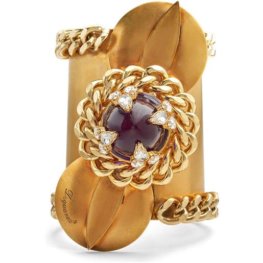 DSQUARED2 bracciale rigido con cristalli - oro