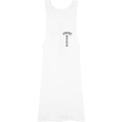 Chrome Hearts canotta t bar cross a coste - bianco