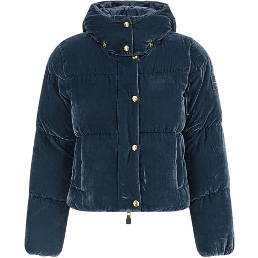 Elisabetta Franchi piumino in velluto - blu