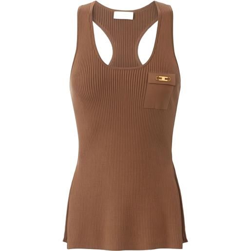 Elisabetta Franchi canotta a coste - marrone