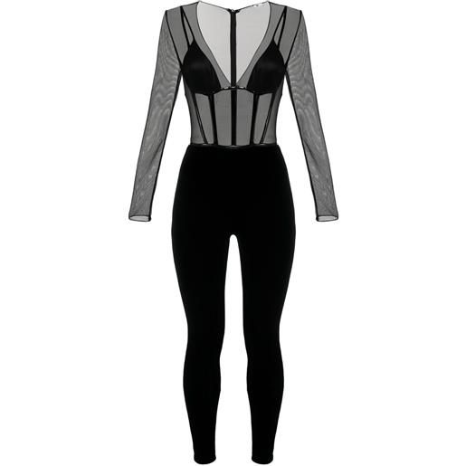 Elisabetta Franchi tuta intera con zip - nero