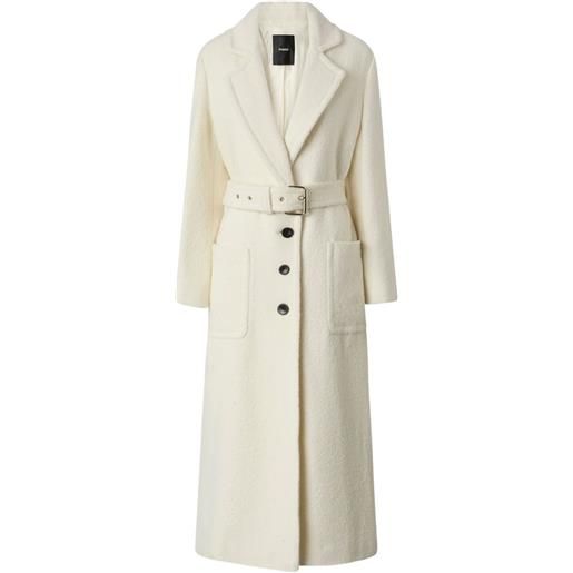 PINKO cappotto monopetto con cintura - bianco