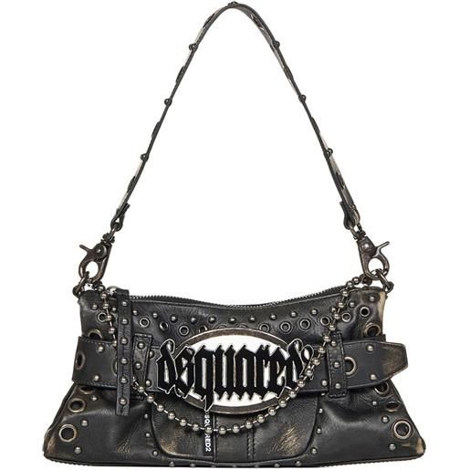 DSQUARED2 borsa a spalla con borchie - grigio