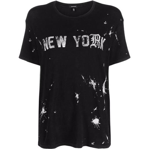 R13 t-shirt con stampa vernice - nero