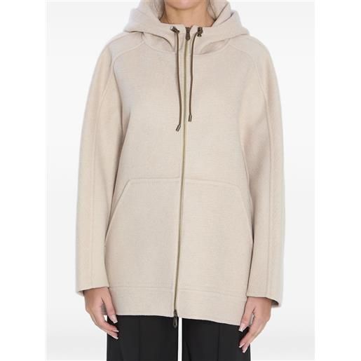 Max Mara cappotto con cappuccio - grigio