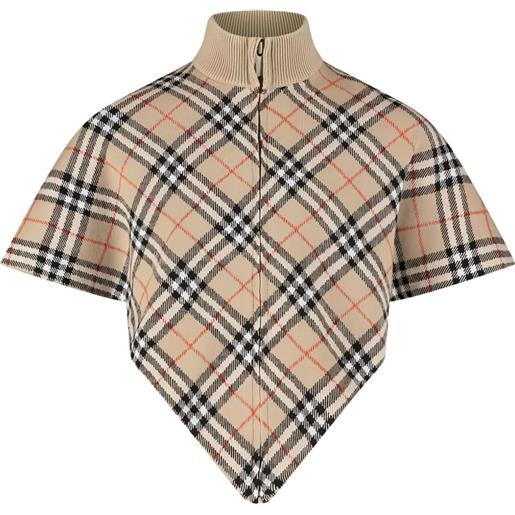 Burberry Kids mantella con zip e motivo vintage check - toni neutri