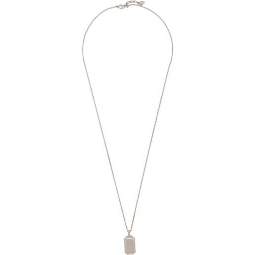 Alexander McQueen collana con logo inciso - argento