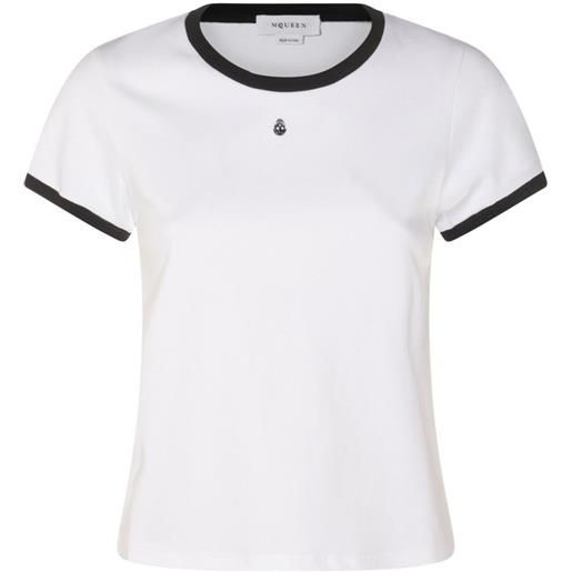 Alexander McQueen t-shirt con rifinitura a contrasto - bianco