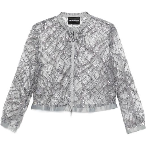 Emporio Armani giacca con paillettes - grigio