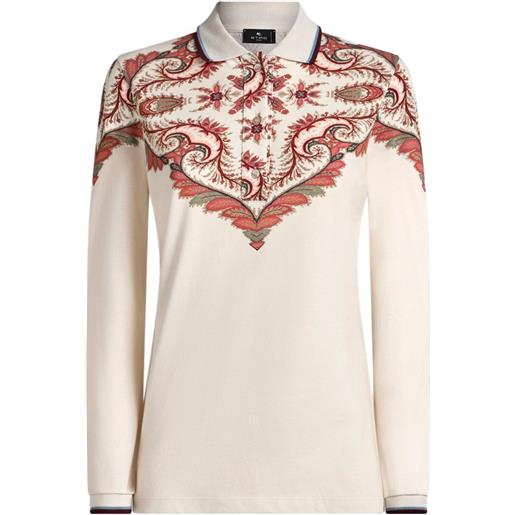ETRO polo con stampa paisley - bianco