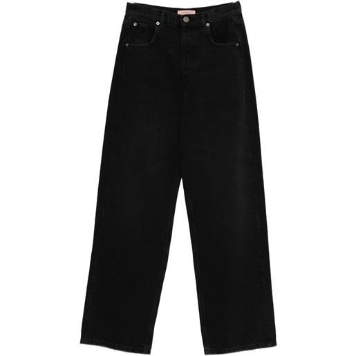 TWINSET jeans a gamba ampia - nero
