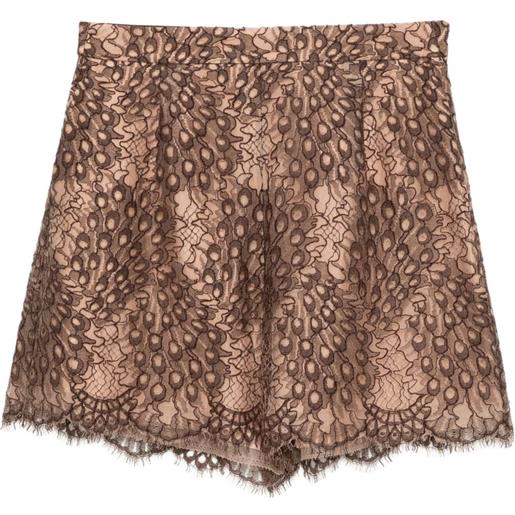 SHIATZY CHEN shorts scape-of-curve con stampa - marrone