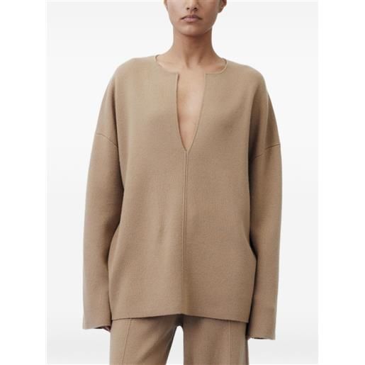 Allude canotta in maglia con scollo a v - toni neutri