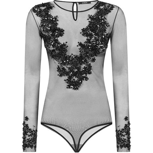 Amen body con decorazione - nero