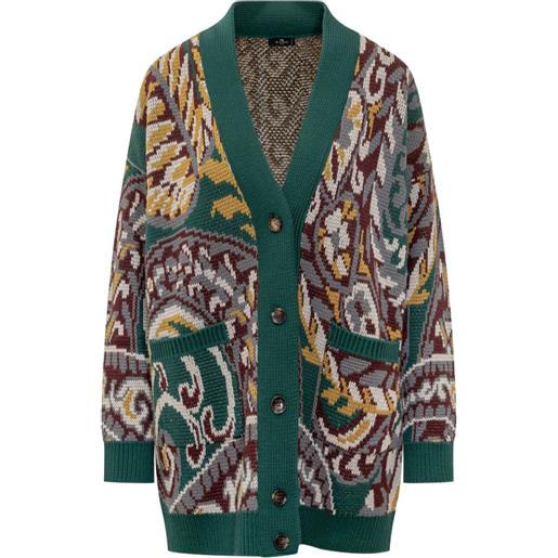 ETRO cardigan con stampa paisley - verde