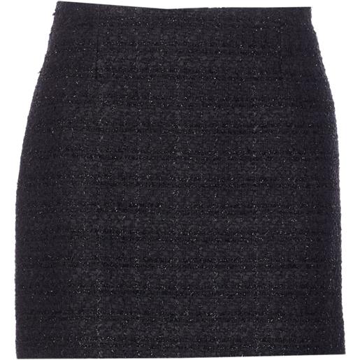 Tagliatore minigonna in tweed - nero