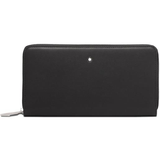 Montblanc portafoglio in pelle con zip - nero