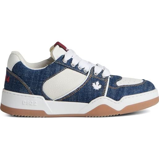 DSQUARED2 sneakers denim con inserti - bianco