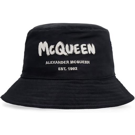 Alexander McQueen cappello bucket mc. Queen graffiti - nero