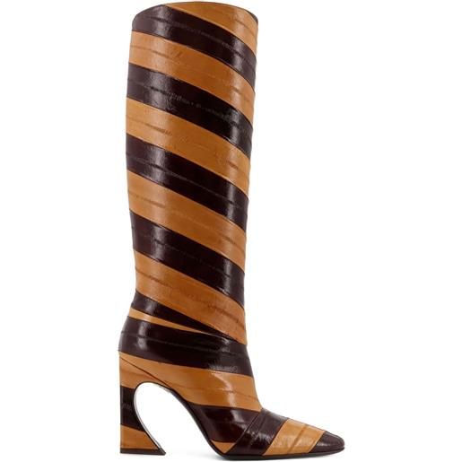 FENDI stivali con tacco arco - marrone