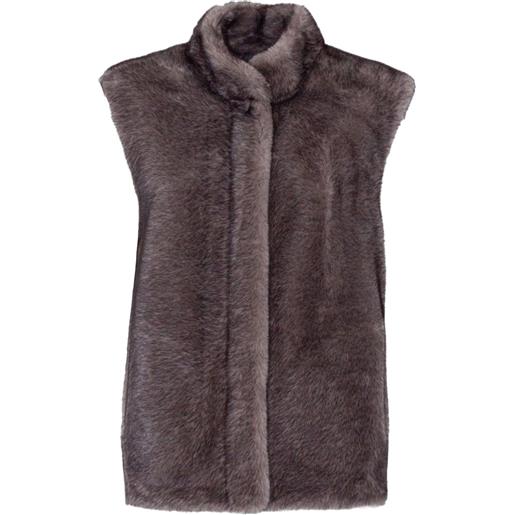 LOU ANDREA gilet a collo alto - grigio