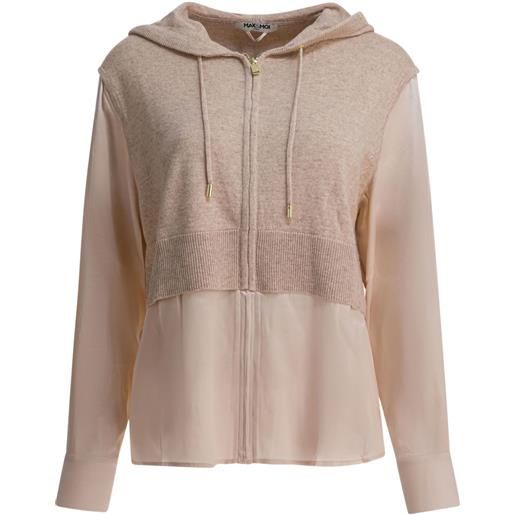 Max & Moi felpa greta con zip - toni neutri