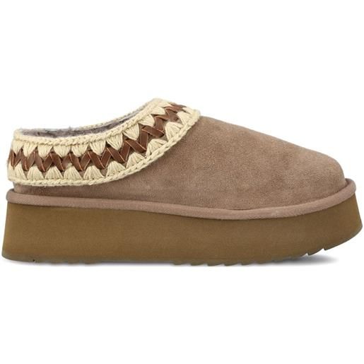 Mou slippers con plateau - marrone
