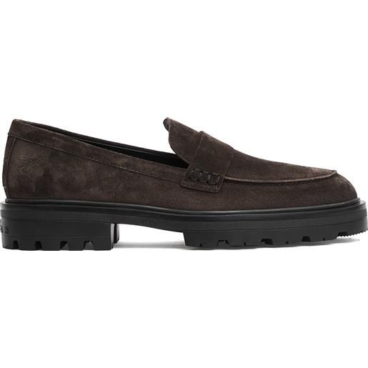 HOGAN mocassino camoscio marrone carroarmato