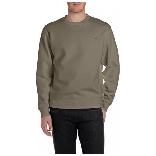Replay felpa da uomo basic girocollo, 098 nero, s