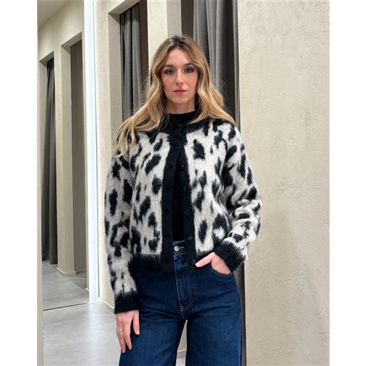 KONTATTO cardigan girocollo maculato - KONTATTO