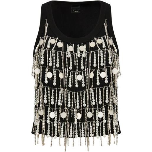 PINKO top con catena - nero