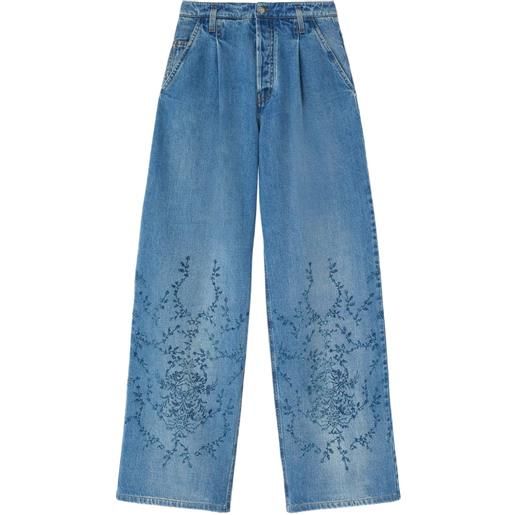 Ermanno Scervino jeans con ricamo a fiori - blu