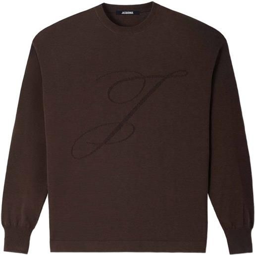 Jacquemus maglione con effetto jacquard - marrone