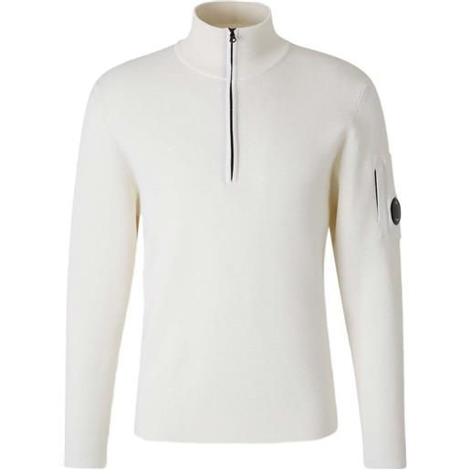 C.P. Company felpa a collo alto con zip - bianco