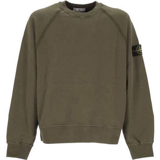 Stone Island felpa con logo e maniche raglan - verde