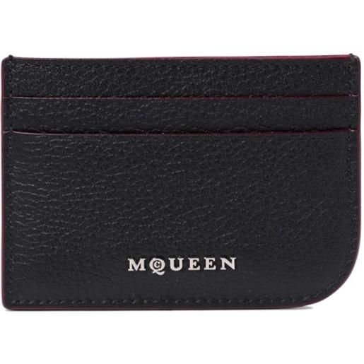 Alexander McQueen portacarte in pelle - nero