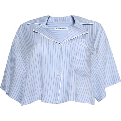 Alexander Wang camicia a righe a maniche corte - blu