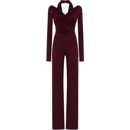 THE ANDAMANE tuta intera yvonee con scollo all'americana - rosso