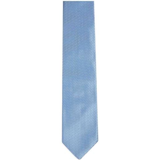 Zegna cravatta in seta con stampa geometrica - blu