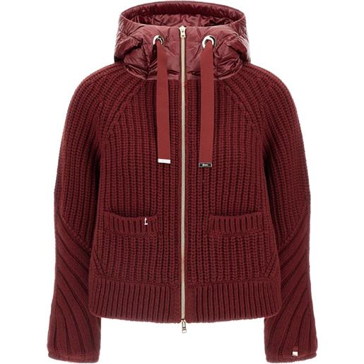 Herno giacca a coste con cappuccio - rosso