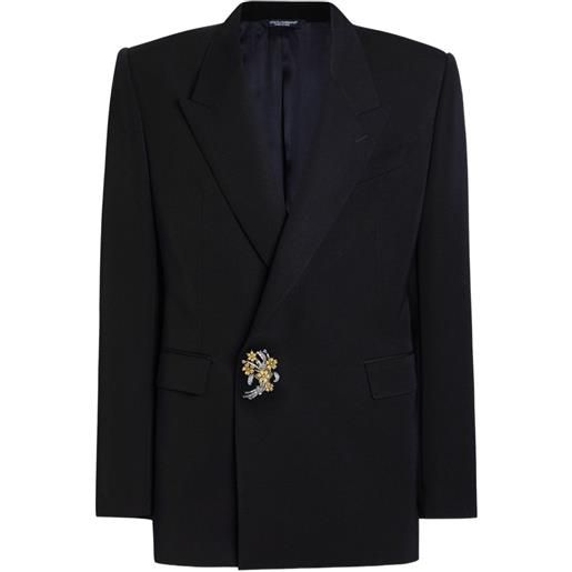 Dolce & Gabbana giacca doppiopetto con decorazione - nero